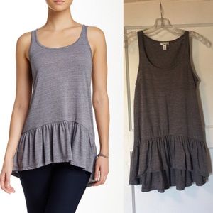 Abound gray ruffle hem tank